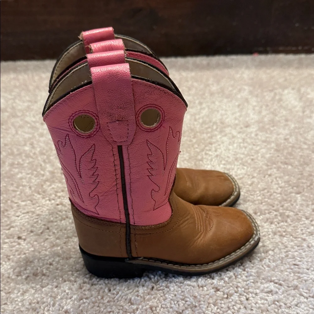 Old West Pink Toddler Girls Square Toe Cowboy Western Boots - Picture 5 of 9